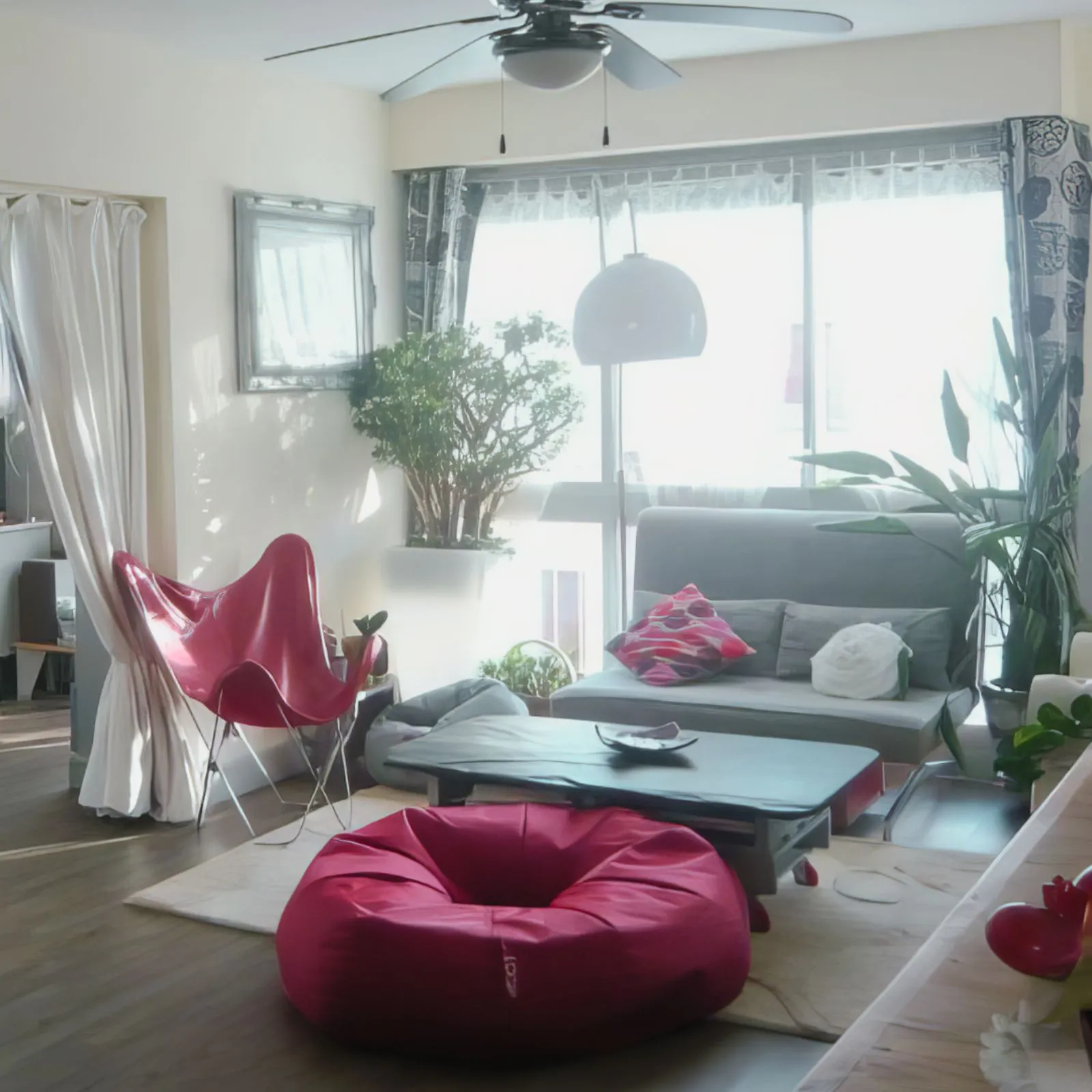 Avant après rénovation complète appartement avec aménagement du salon et optimisation de la lumière en Martinique