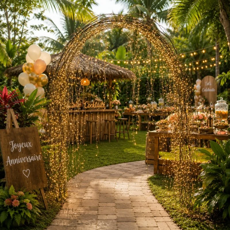 Arche et espace photo pour anniversaire en Martinique