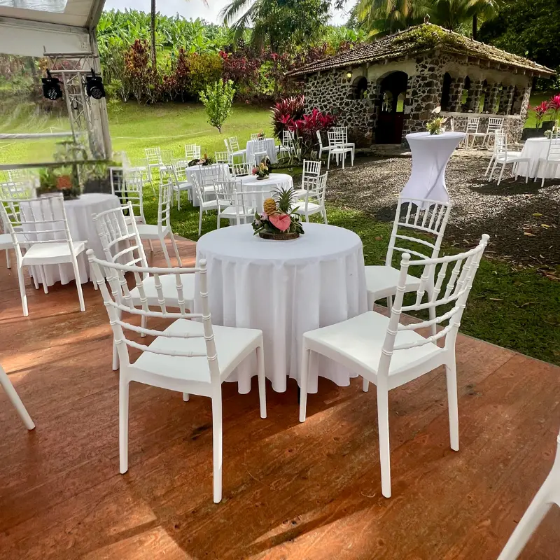 Espaces décorés lors d'un mariage en Martinique