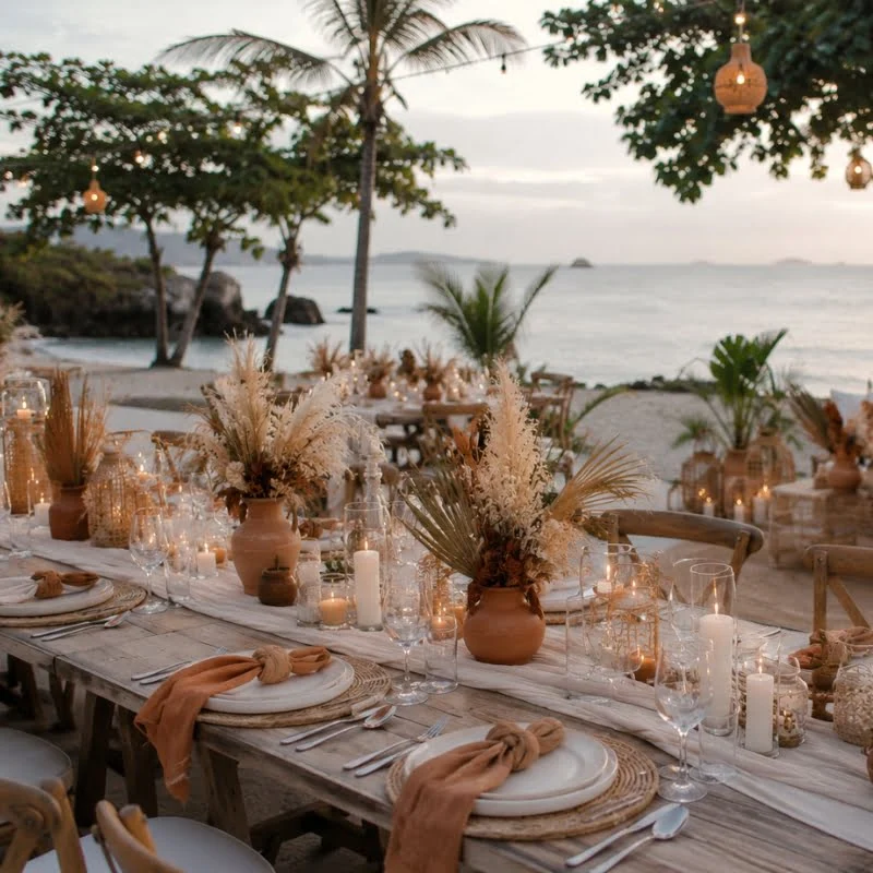 Style de décoration de mariage bohème