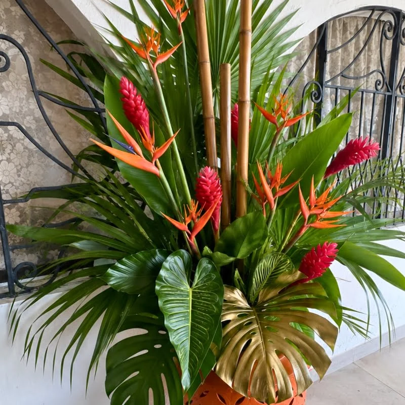 Style de décoration de mariage tropical